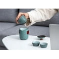 thumbnail image 2 of Ceramic Teapot Teacups Green Portable Travel Tea Set Drinkware, 2 of 5