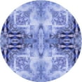 thumbnail image 1 of Ahgly Company Machine Washable Indoor Round Transitional Jeans Blue Area Rugs, 3' Round, 1 of 7