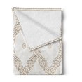 thumbnail image 2 of Moroccan Soft Flannel Fleece Throw Blanket, Ornate Background Traditional Soft Color Eastern Elements and Pattern, Cozy Plush for Indoor and Outdoor Use, 50" x 70", White Umber Camel, by Ambesonne, 2 of 5