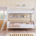 thumbnail image 2 of Bellemave Bunk Bed with Storage Shelves, Wooden Twin Over Twin Bunk Beds with with Bookshelf and Ladder, Ladder Can be Changed Left or Right, No Box Spring Required,White, 2 of 7