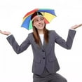 thumbnail image 5 of New Head Wearing Sunshade Windproof Umbrella Head Hats Rain Gear Head Umbrella Hat WINE RED, 5 of 8