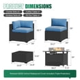 thumbnail image 4 of LazySunsets 8-Piece Outdoor Patio Furniture Set with Fire Pit Table, Wicker Rattan Sectional Sofa Conversation Sets, Peacock Blue, 4 of 10