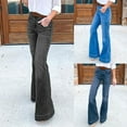 thumbnail image 4 of Jean Pants for Women Black Womens Jeans Denim Flared Wide Leg Trousers, 4 of 4