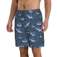 thumbnail image 2 of Salouo Cartoon Shark Pattern Swim Trunks for Men,Men's Hawaiian Bathing Suit Swimsuits Quick Dry Swimming Board Shorts Beach Shorts with Pockets-3X-Large, 2 of 6