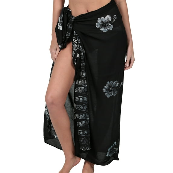 Ingear Long Batik Print Sarong Womens Swimsuit Wrap Cover Up Pareo , Multi choise Skirt , Dress , Cover up , Beach Blanket and more ..