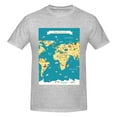 thumbnail image 4 of Bingfone World Map With Landmarks Men'S Loose Fit Short-Sleeve Pocket T-Shirt, 4 of 7