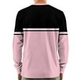 thumbnail image 3 of Hearthz Men's Henley Shirts Long Sleeve Fall 3-Button Color Block Mens Compression Shirt O Neck Baseball Shirts for Men, 3 of 7