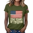 thumbnail image 2 of Only Moment Patriotic Festival Tops Crew Neck Short Sleeve Women's American 250th Anniversary Patriotic Eagle Graphic Tee Green,M, 2 of 6