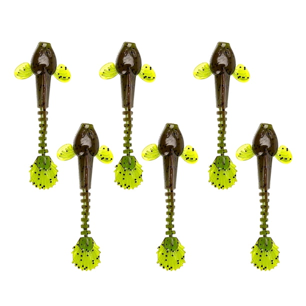 6pcs Simulación Señuelo Pesca Plástico Artificial Cebo 9 Cm Suave Flexión Libre - marrón, 9cm Sunnimix Simulación de cebo suave