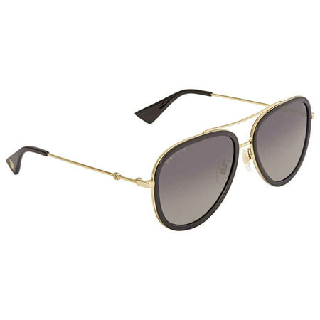 Gucci Polarized Grey Gradient Aviator Sunglasses GG0062S 011 57