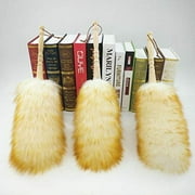 Somnr 18.9 Inch Natural Lambs Wool Duster with Wood Handle - Flexible Head for Cleaning Furniture, Ceiling Fans, Blinds Etc