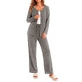 thumbnail image 5 of Weekease Two Piece Pajama Sets for Women V Neck Button up Tops Drawstring Pants Casual Lounge Set with Pockets, 5 of 8