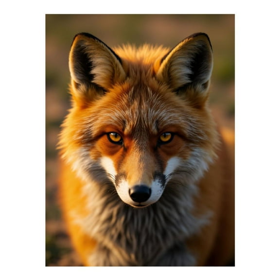 Diamond Art Kits for Adults, Orange Fox Gaze Sunlight Portrait 5D Diamond Painting Kits for Adults Beginners, DIY Full Drill Diamond Painting, Gem Art and Crafts 12x16
