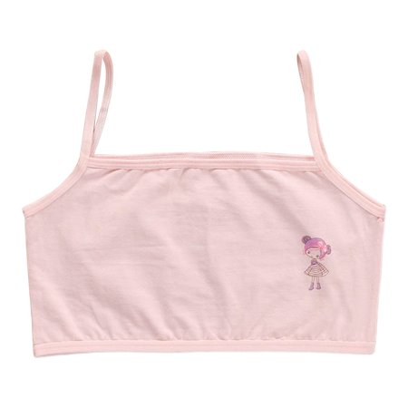 

Junior Puberty Girls Summer Spaghetti Strap Training Bra Cute Cartoon Figures Un