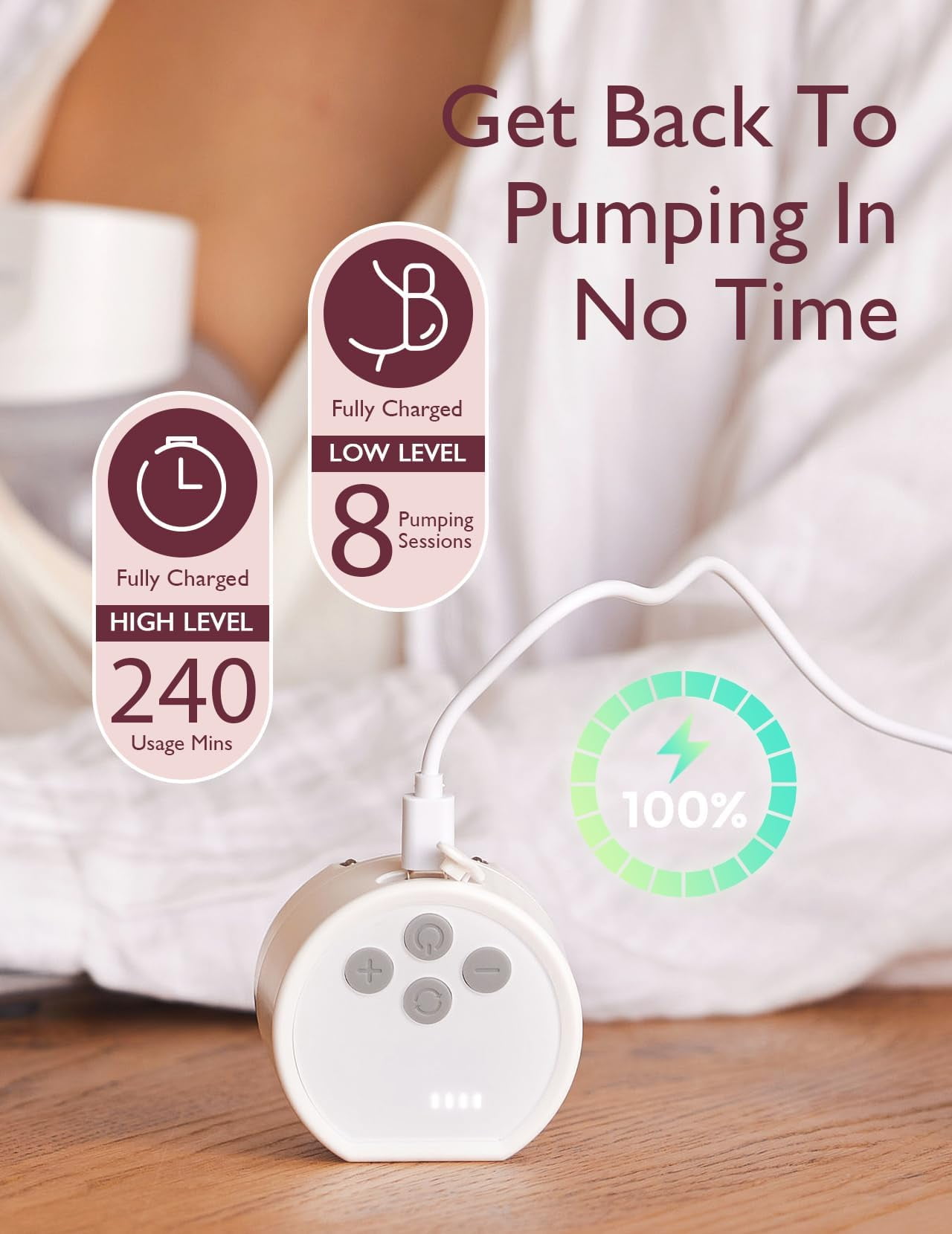 Momcozy S12 Pro-V Wearable Breast Pump Single with Silent Operation and Long Battery Life