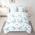 thumbnail image 2 of Homewish Dreamy Bow-tie Child Twin Bedding Sets 7-Piece, Fairy Tale Bowknot Bedding Comforter Set, Cartoon Princess Style Reversible Sheet Sets, Luxury Bedroom Decor, 2 of 7