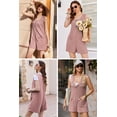 thumbnail image 3 of Ekouaer Women Rompers Summer Short Overalls Waffle Jumpsuit Casual One Piece Beach Outfits Vacation Clothes, 3 of 6