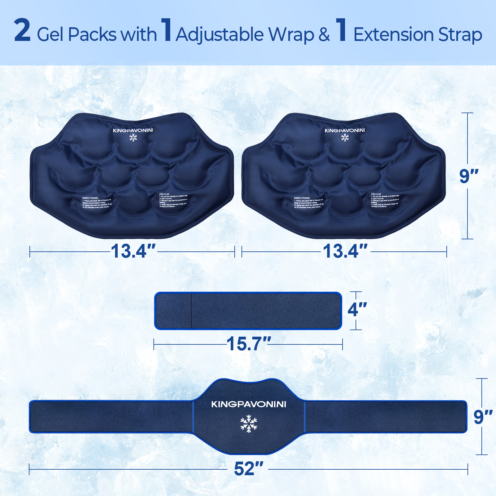 KingPavonini Extra Large Reusable Back Ice Pack with Straps photo 4