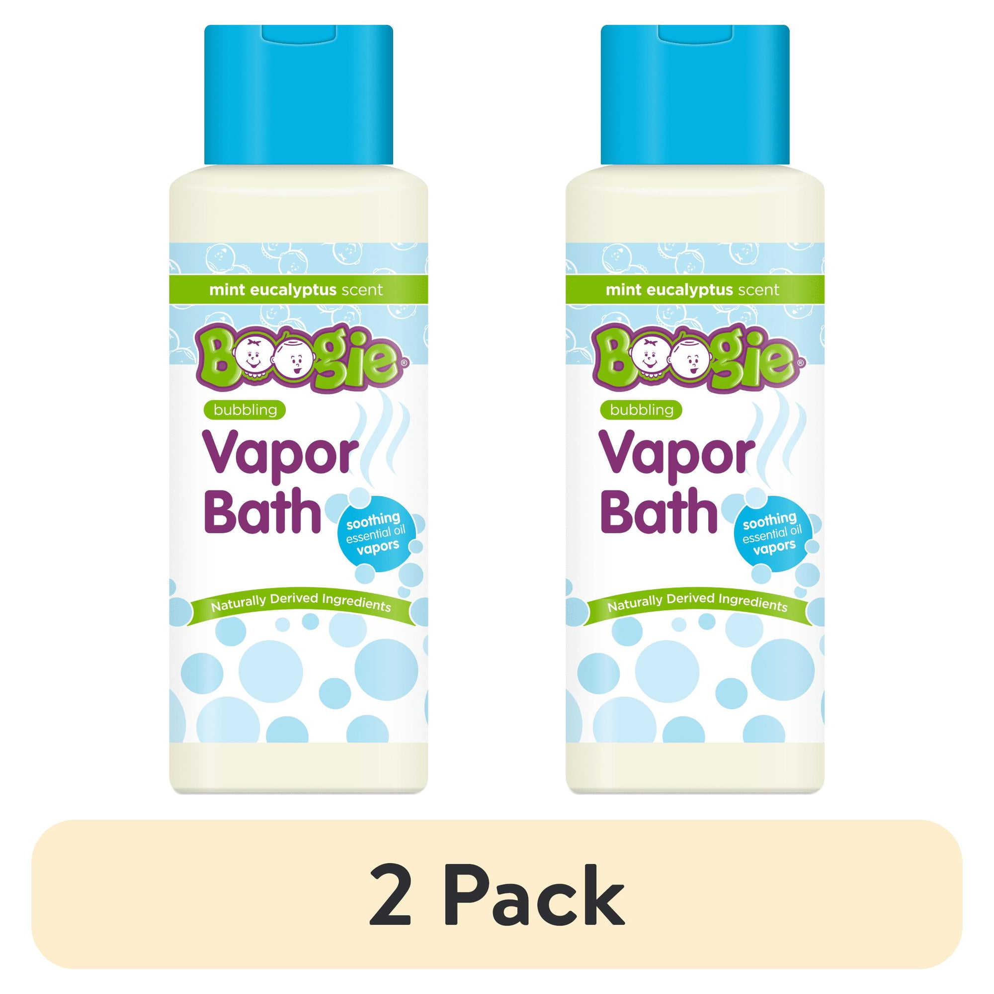 (2 pack) Boogie Bubbling Vapor Bath, Soothing Mint Eucalyptus, 10 fl oz