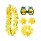 thumbnail image 3 of Conjunto de Traje de hawaiano tropical Hugo vestido de lujo Luau decoración de fiesta Amarillo falda hawaiana, 3 of 10