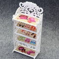 thumbnail image 4 of Mini zapatero de plástico, estante blanco, muebles para casa de muñecas, accesorios para muñecas, 4 of 8