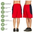 thumbnail image 6 of 5 Pack: Mens Moisture Wicking Athletic Basketball & Gym Workout Shorts with Pockets Multipack, Sizes up to 3XL, 6 of 6