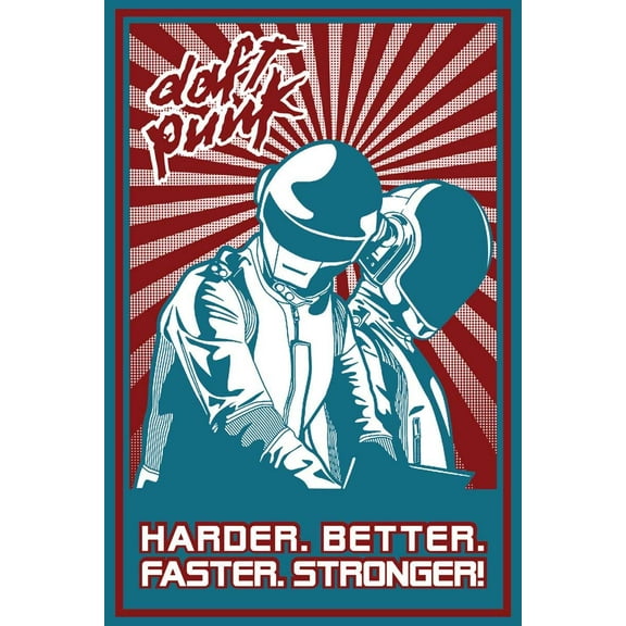 BUY ART FOR LESS Officially Licensed Daft Punk Harder Better Faster Stronger 24 x 36 Inch Art Poster - Decorative Print - Poster Paper - Ready to Frame