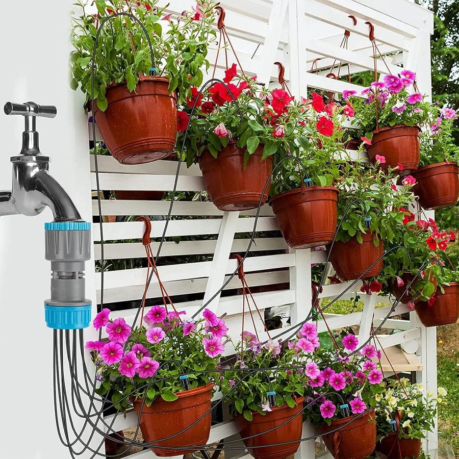 10-Head Drip Irrigation Kit, Adjustable Watering System for Potted Plants & Succulents, Ideal for Home Garden & Travel Use