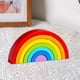 thumbnail image 4 of Bloques apiladores de madera arcoíris, juguetes de desarrollo, 7 piezas, aprendizaje creativo, apilamiento Arcoiris clasico, 4 of 9