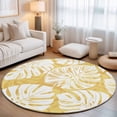 thumbnail image 2 of Round Rugs 4Ft, Yellow Monstera Deliciosa Round Area Rug Washable Indoor Throw Carpet, Summer Botanical Tropical Soft Non Slip Circle Rug for Kitchen Nursery Room Home Decor Aesthetic, 2 of 8