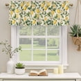 thumbnail image 2 of Lemon Flower Curtain Valances for Windows, Kitchen Valance Window Treatments Panel 2 Pack, Green Leaf Fruit Botanical Plant Yellow Rod Pocket Short Curtains for Bathroom Bedroom 60 x 18 Inch, 2 of 8
