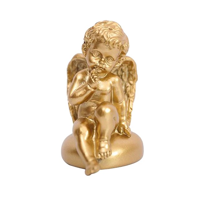 Estatua Adorno curvo a mano Sobre rezando Dorado 1 Zulema Estatuilla de ángel