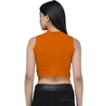 thumbnail image 4 of eloria Women's Top High-Neck Sleeveless Crop Tank Top Color: Orange | Size: L, 4 of 6