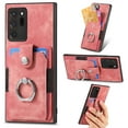 thumbnail image 1 of Mantto for Samsung Galaxy Note 20 Ultra Back Wallet Case,with Elastic Card Holder,Shockproof PU Leather 360° Rotation Ring Kickstand Support Magnetic Car Mount Phone Case for Women Men,Pink, 1 of 12