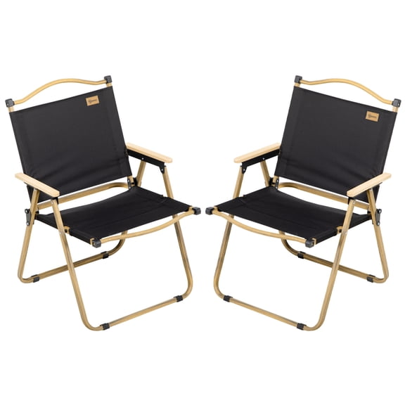 2 Pack Folding Camping Chairs, Lightweight & Portable for Outdoor Adventures, Black