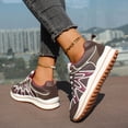 thumbnail image 4 of Rokment Womens Vintage Color Block Running Tennis Walking Shoes Fashion Sneakers Comfortable Breathable Mesh Memory Foam Basketball Volleyball Training Workout Fitness Skate Shoes Brown Size 6.5, 4 of 7