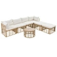 thumbnail image 3 of Glavbiku 6 Seater Outdoor Wicker Furniture Set,All-Weather Rattan Sectional Sofa for Garden,Beige, 3 of 14