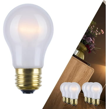 Satco S4881 A15 40W Frosted Dimmable Incandescent Bulbs, E26 Medium Base – 6 Pack (Ideal for appliances and household fixtures)