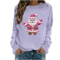 thumbnail image 5 of Christmas Shirts for Women Crop Sweatshirts Trendy Crewneck Sweatshirt Active Long Sleeve Tops White, 5 of 5