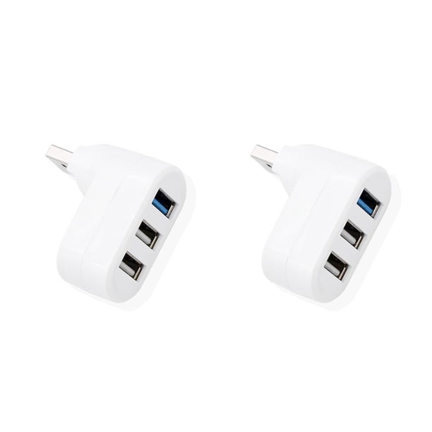 Methold 3 puertos USB Hub USB3.0 Splitter Laptops Docking Station Extender Computadora PC Ratón Teléfono Carga Transmisión Adaptador Oficina blanco en bolsa 2piezas