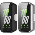 thumbnail image 1 of KOMI Étui avec Protecteur d'Écran pour Galaxy Fit3 SM-R390, Étui de Protection Rigide en PC, Pare-Chocs Protecteur d'Écran en Verre Trempé Compatible avec Galaxy Fit3 (Noir+transparent), 1 of 5