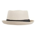thumbnail image 2 of Mens Pork Pie Fedora Hat - Natural, 2 of 5