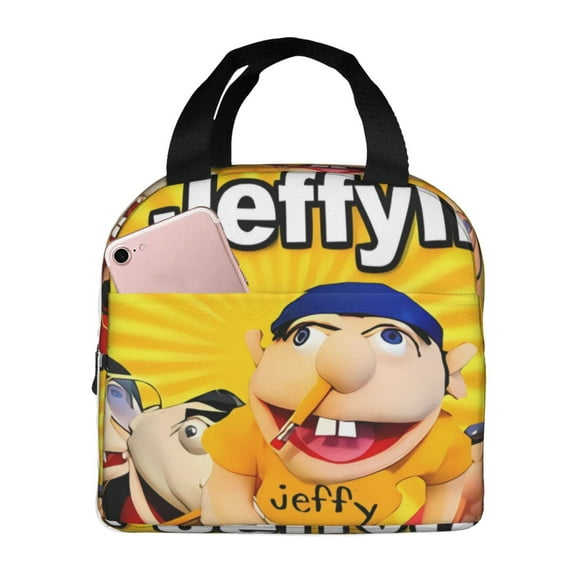 Gokiu Sml Jeffy Lunch Bag for Women Men Insulated Lunch Box Reusable Leakproof Cooler Lunchbag Food Lunch Tote Bag for Work, Office, Picnic, Travel