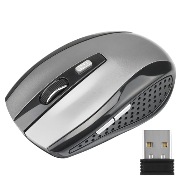 Ratón inalámbrico para juegos, ajustable, DPI, 2.4G, 6 botones, ratón óptico para computadora portátil, computadora portátil, gris Eigraketly DN1266-05