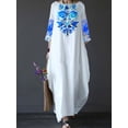 thumbnail image 5 of Flower Print Lantern Sleeves Boho Blouse Sexy Lace Tassel O Neck Women Tops Spring Summer Autumn Chic Blouses, 5 of 5