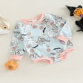 thumbnail image 2 of Barboteuse Décontractée à Manches Longues pour Bébé Fille, Impression Halloween, Col Triangle, 2 of 6