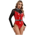 thumbnail image 5 of Disfraz de piloto de carreras de velocidad para mujer, disfraz de cosplay de malla transparente con cremallera y cinturón de charol, para Halloween y carnaval, 5 of 5