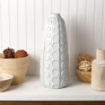 thumbnail image 5 of Mikasa White Embossed Dot Textured Ceramic Vase 6.1x6.1x15.35 Inch, 5 of 5