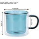 thumbnail image 2 of Tazas de Café de Vidrio Doble Pared con Asa, 8.5 Oz/250ml, Vidrio Transparente Mantiene Temperatura, Diseño Cilíndrico para Expreso, Latte, Capuchino, Té, Jugo, Bebidas Frías o Calientes, 2 of 4