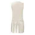 thumbnail image 6 of Yigetop Fringe Top, Women Casual Tassel Vest Sleeveless Open Front Cardigan Tank Jacket Outerwear 1970S Outfits for Women Beige L, 6 of 8